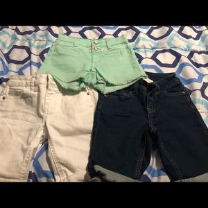 3 pair of girls Justice shorts